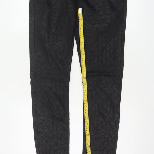 Wallis Women’s Black Floral Jacquard Skinny Jeggings UK 12