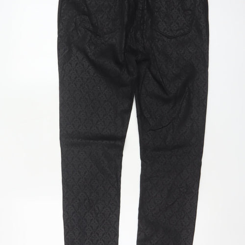 Wallis Women’s Black Floral Jacquard Skinny Jeggings UK 12