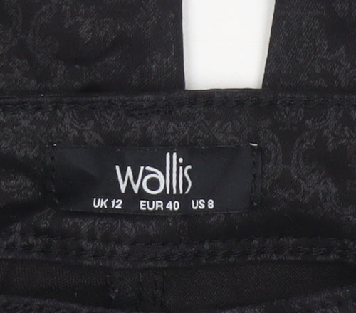 Wallis Women’s Black Floral Jacquard Skinny Jeggings UK 12