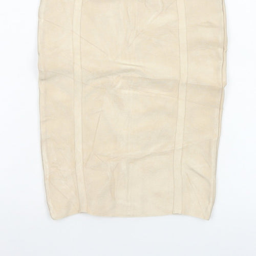 House of CB London Women Beige S Bandage Pencil Knee Length Skirt