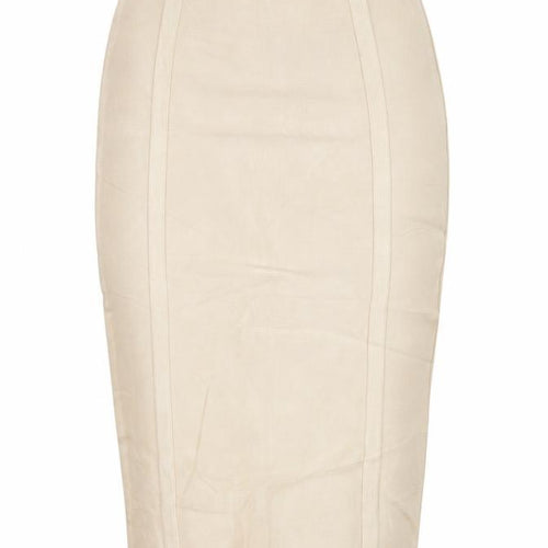 House of CB London Women Beige S Bandage Pencil Knee Length Skirt
