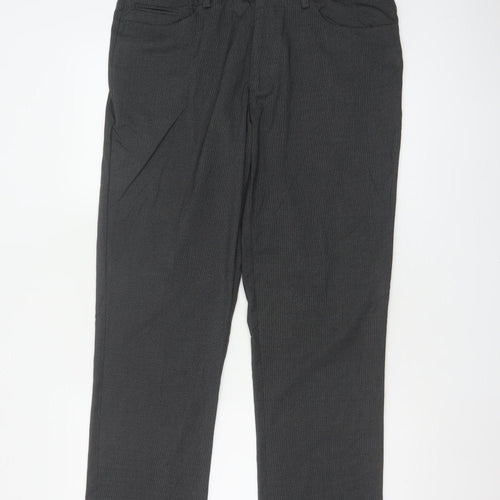 Next Men’s Grey 34R Dress Trousers Flat Front Smart Work Formal
