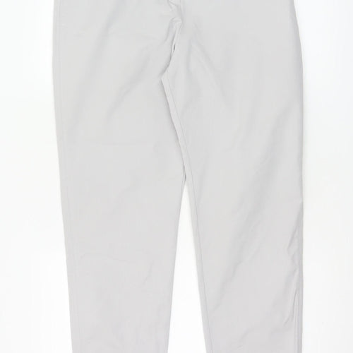 Marks and Spencer Women Grey UK 12 Long Tapered Chino Trousers