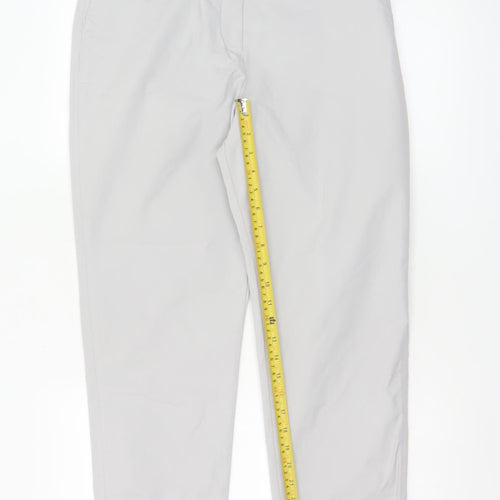 Marks and Spencer Women Grey UK 12 Long Tapered Chino Trousers