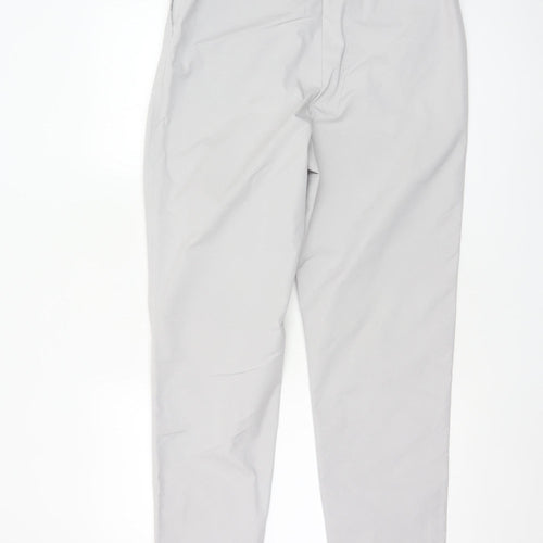 Marks and Spencer Women Grey UK 12 Long Tapered Chino Trousers