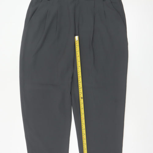 Monsoon Women Black UK 14 Tapered Pleated Dress Trousers
