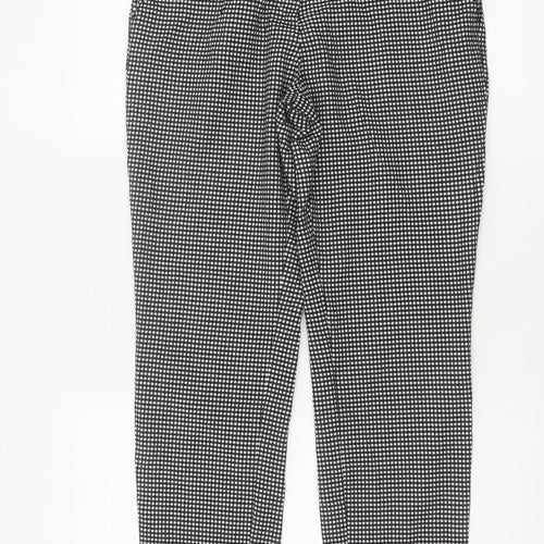 Marks and Spencer Women Black White Geometric Tapered Trousers UK 8