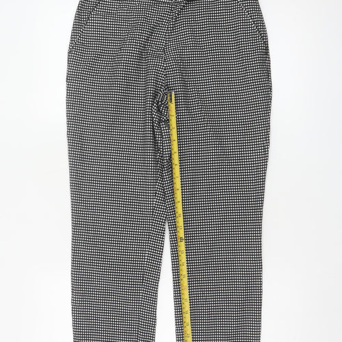 Marks and Spencer Women Black White Geometric Tapered Trousers UK 8