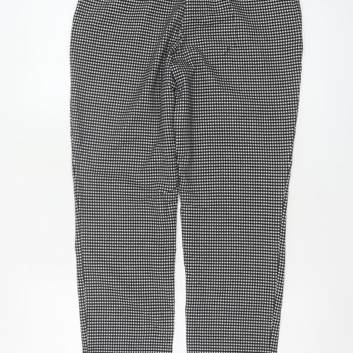 Marks and Spencer Women Black White Geometric Tapered Trousers UK 8