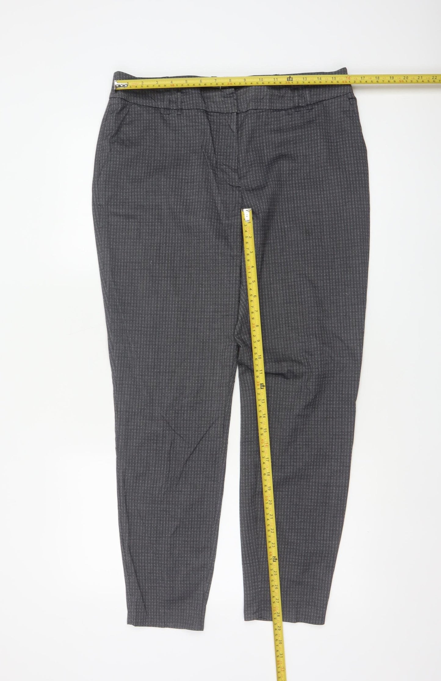 Jasper Conran Women’s Grey Pinstripe Tapered Dress Trousers UK 14