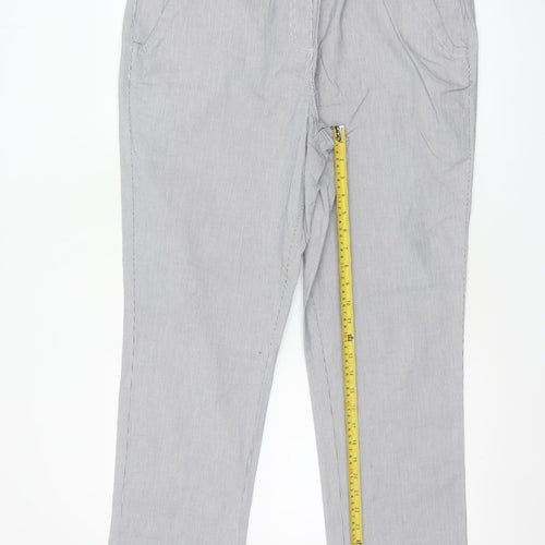 Maine New England Women’s Grey Stripe Chino Trousers UK 16 Tapered