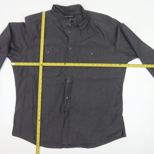 Marks and Spencer Men’s Grey 2XL Slim Fit Cotton Utility Shirt