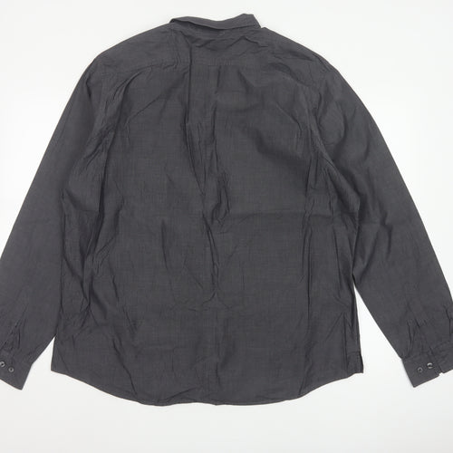 Marks and Spencer Men’s Grey 2XL Slim Fit Cotton Utility Shirt