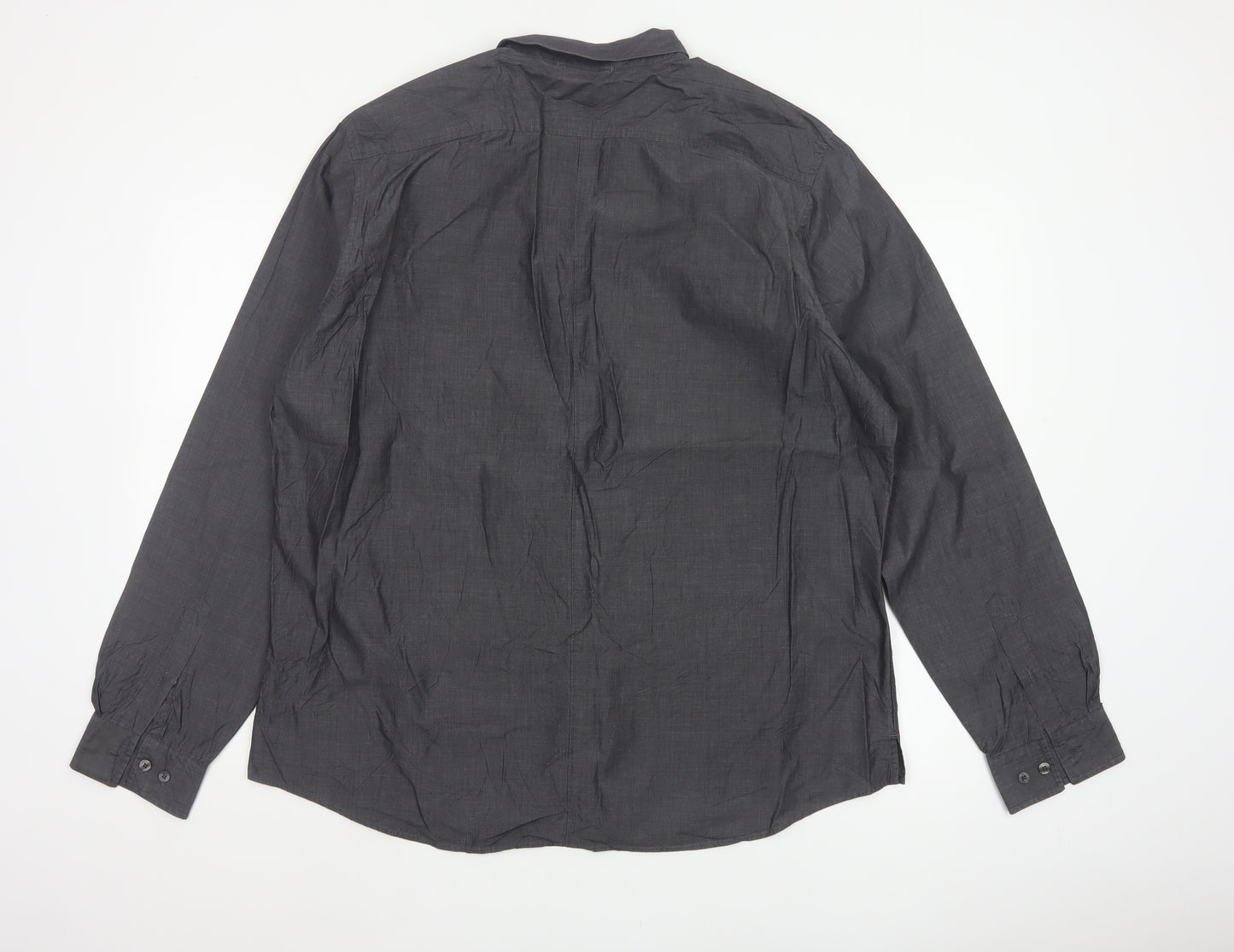 Marks and Spencer Men’s Grey 2XL Slim Fit Cotton Utility Shirt
