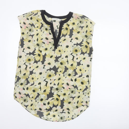 Paraphrase Women Multicoloured Floral V-Neck Cap Sleeve Blouse UK 12