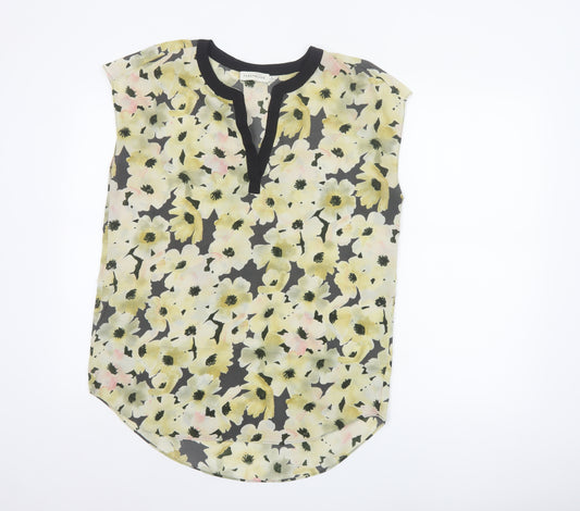 Paraphrase Women Multicoloured Floral V-Neck Cap Sleeve Blouse UK 12