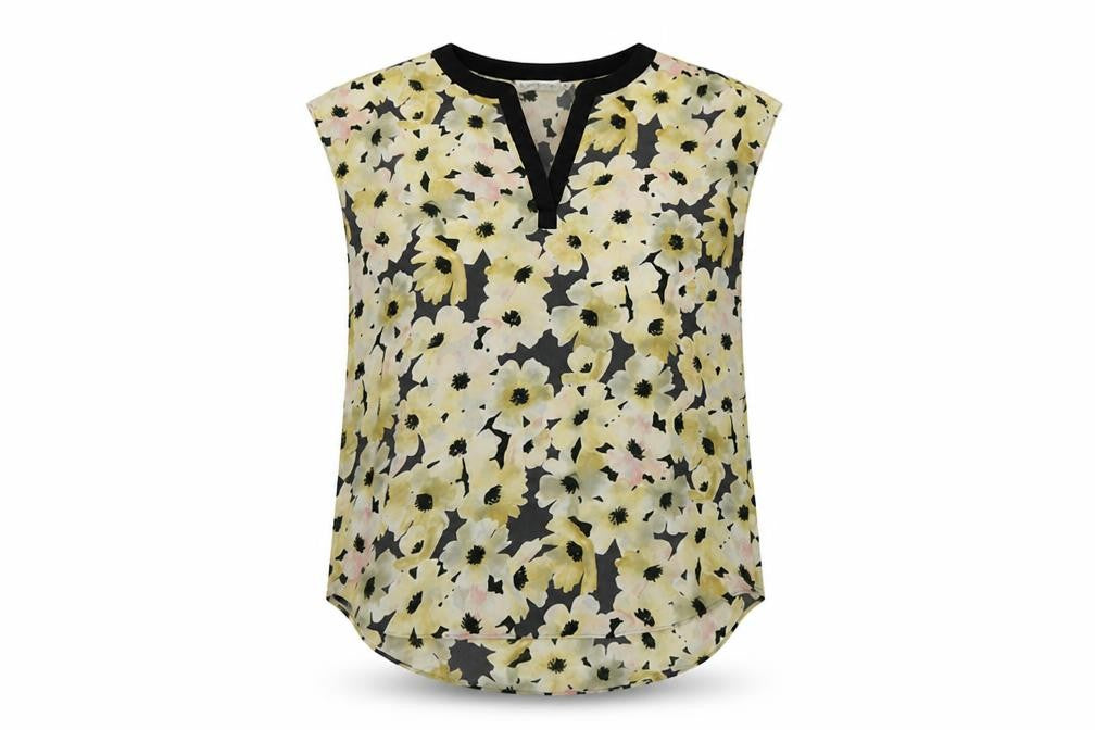 Paraphrase Women Multicoloured Floral V-Neck Cap Sleeve Blouse UK 12