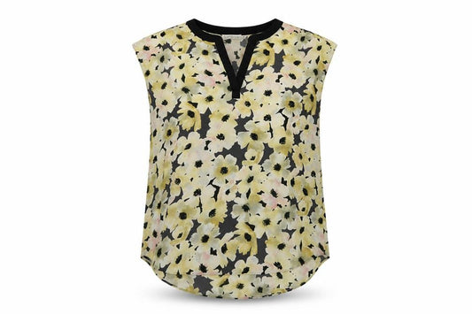 Paraphrase Women Multicoloured Floral V-Neck Cap Sleeve Blouse UK 12