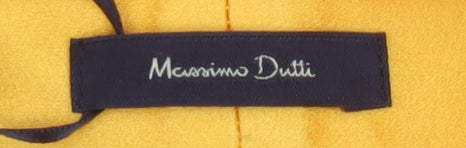 Massimo Dutti Women Yellow UK 12 Wide-Leg Tailored Dress Trousers