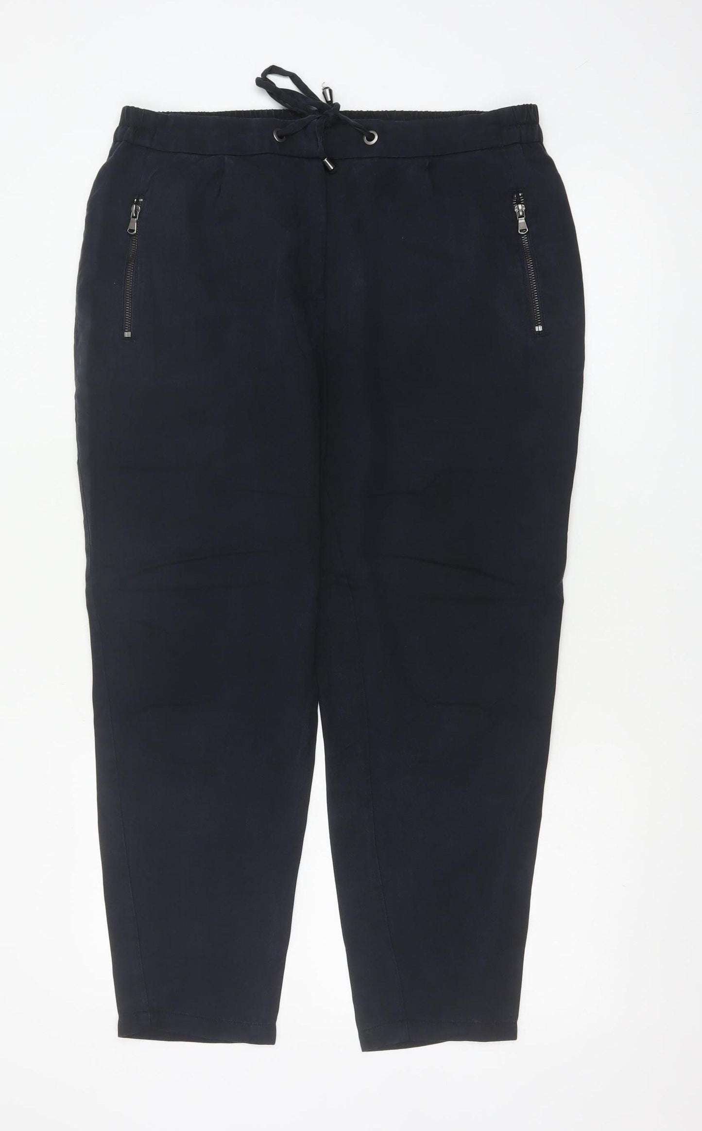 Mint Velvet Women’s Navy Blue Size 14 Lyocell Tapered Jogger Trousers