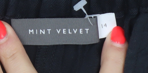 Mint Velvet Women’s Navy Blue Size 14 Lyocell Tapered Jogger Trousers