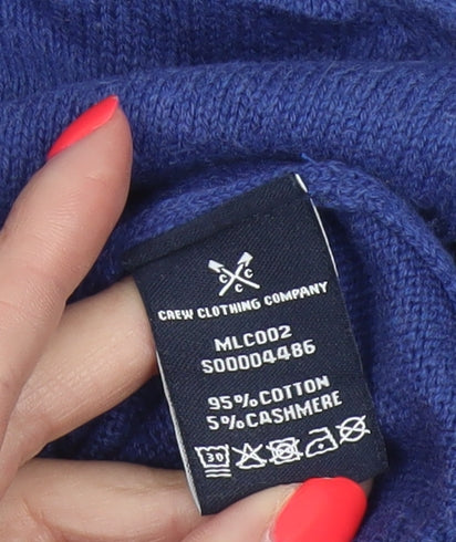 Crew Clothing Company Men Blue 2XL 1/2 Zip Cotton Cashmere Jumper