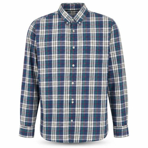 John Lewis Men’s Multicoloured Plaid Cotton Twill Shirt L Button-Down