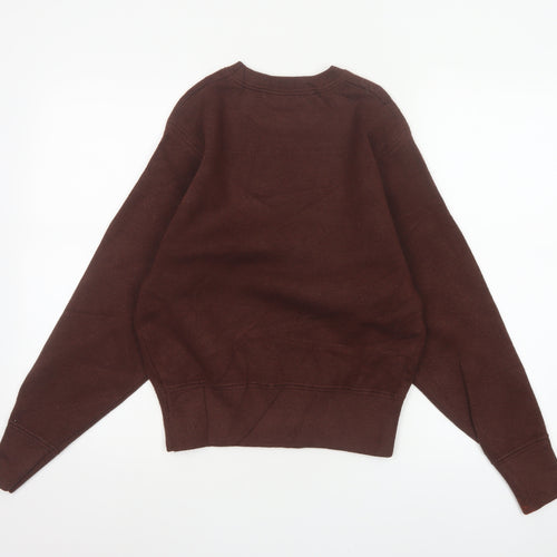 Zara Women Brown S Crew Neck Knit Pullover Jumper Long Sleeve