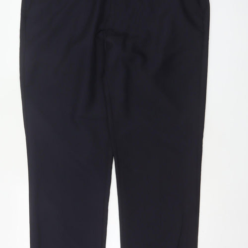 Marks & Spencer Men Blue 40in Regular Fit Straight Dress Trousers