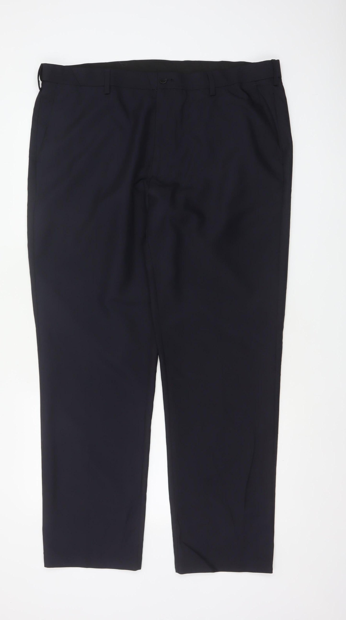 Marks & Spencer Men Blue 40in Regular Fit Straight Dress Trousers