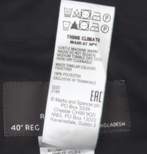Marks & Spencer Men Blue 40in Regular Fit Straight Dress Trousers