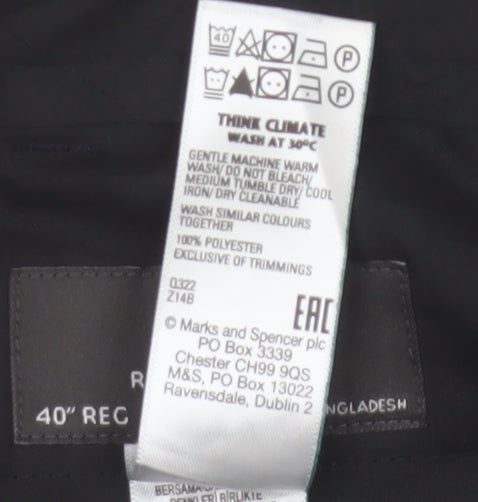 Marks & Spencer Men Blue 40in Regular Fit Straight Dress Trousers