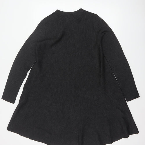 COS Women Grey Wool Blend A-Line Layered Knit Dress Size S