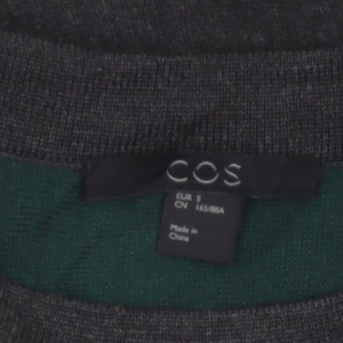 COS Women Grey Wool Blend A-Line Layered Knit Dress Size S