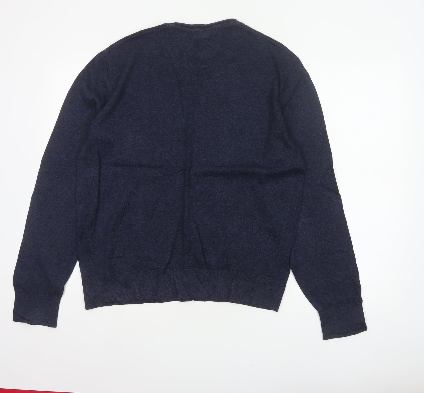 GAP Men’s Blue M Linen Crew Neck Pullover Lightweight Jumper