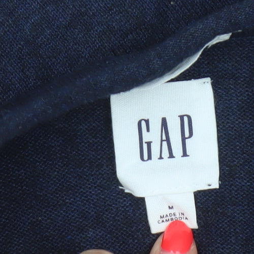 GAP Men’s Blue M Linen Crew Neck Pullover Lightweight Jumper
