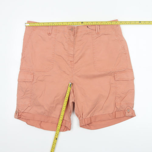 Marks and Spencer Women Pink UK 22 Cargo Shorts Cuffed Pockets