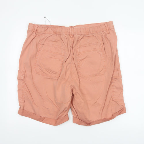Marks and Spencer Women Pink UK 22 Cargo Shorts Cuffed Pockets