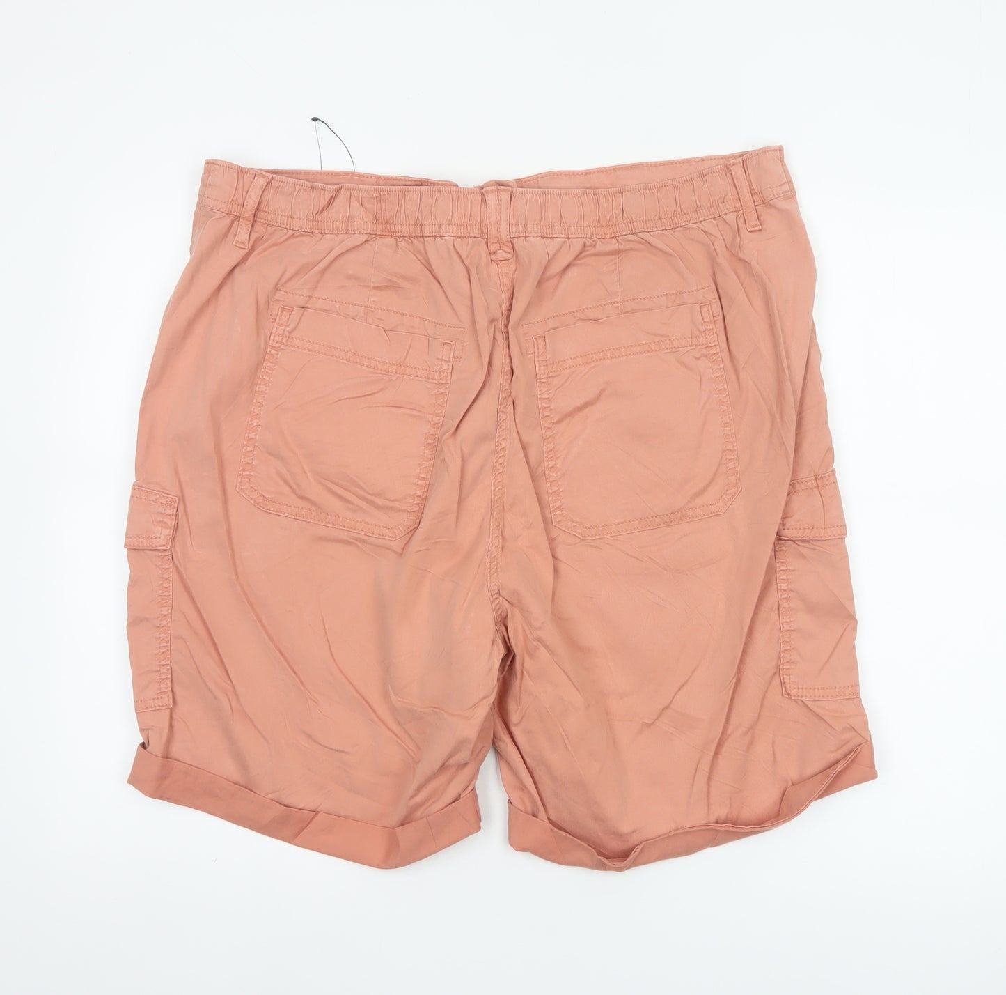 Marks and Spencer Women Pink UK 22 Cargo Shorts Cuffed Pockets