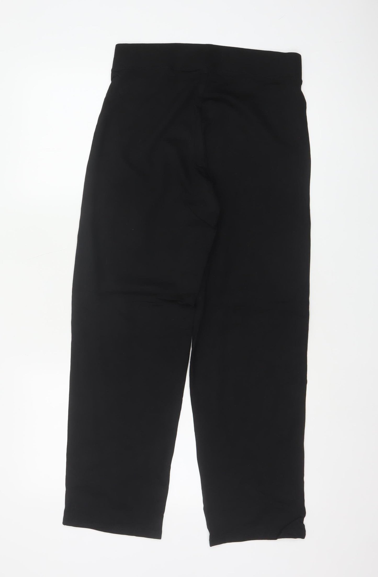 Marks & Spencer Women's Black UK 10 Short Straight Pull-On Trousers