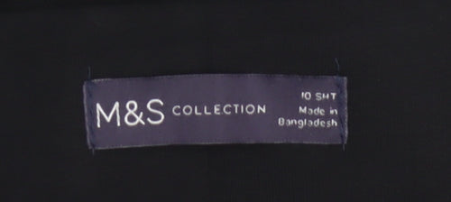 Marks & Spencer Women's Black UK 10 Short Straight Pull-On Trousers