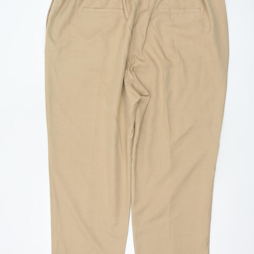 Marks & Spencer Women Beige UK 22 Tapered Smart Trousers Short