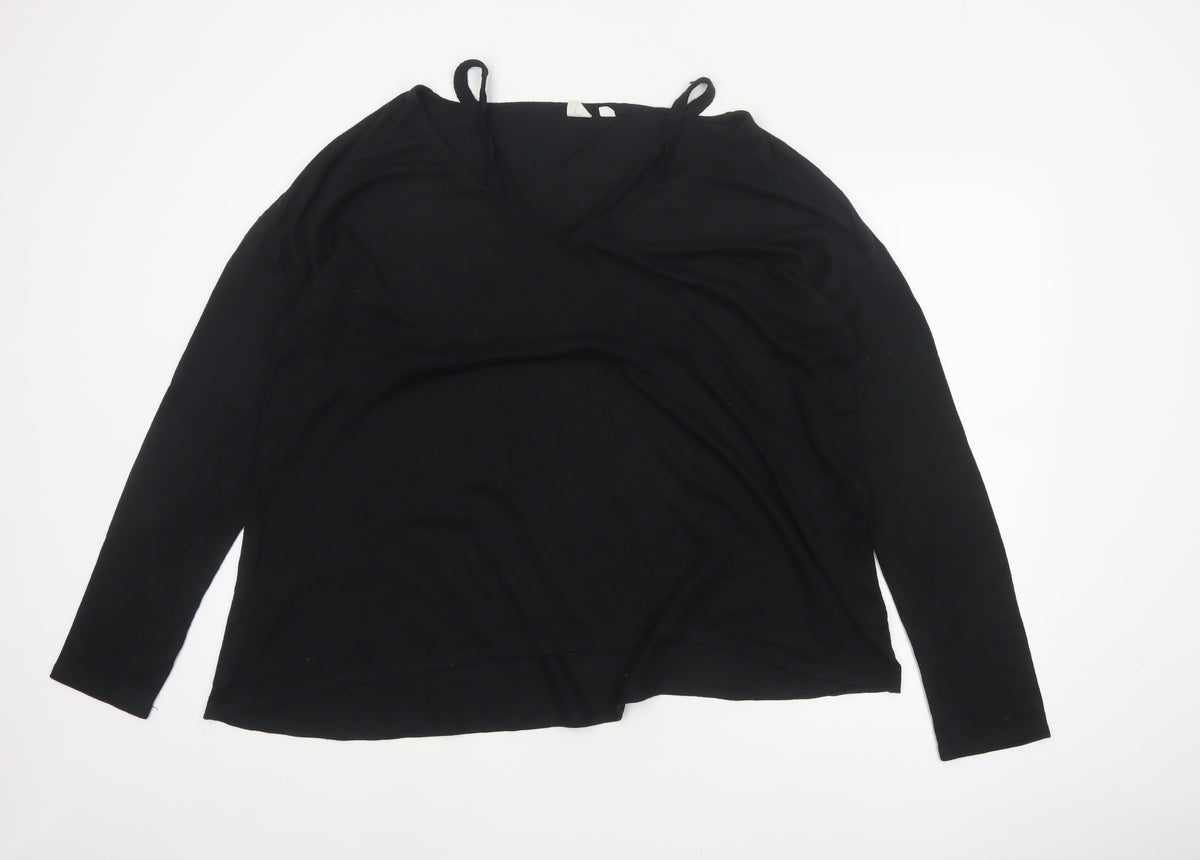 Back view of GAP Women's Black, size M, V-Neck Long Sleeve jumper