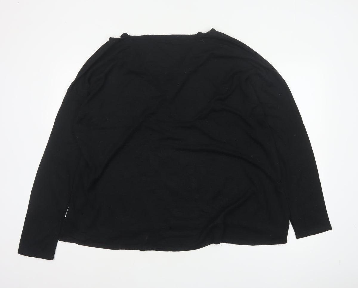 Brand and care label for GAP Women's Black, size M, V-Neck Long Sleeve jumper