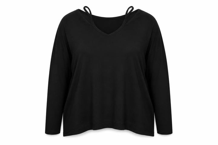GAP Women's Black Size M V-Neck Long Sleeve Pullover Jumper