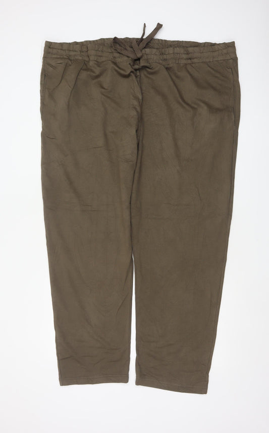 Marks and Spencer Men's Brown 5XL Jogger Trousers Elastic Waist