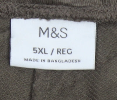 Marks and Spencer Men's Brown 5XL Jogger Trousers Elastic Waist