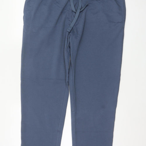 Marks & Spencer Men's Blue XL Regular Fit Cotton Blend Jogger Trousers