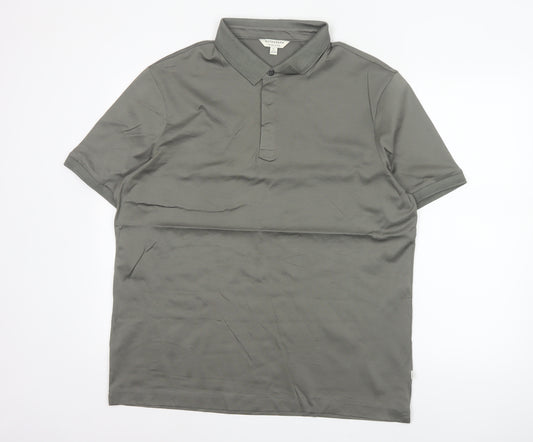 Autograph Men’s Grey XL Supima Cotton Short Sleeve Polo Shirt