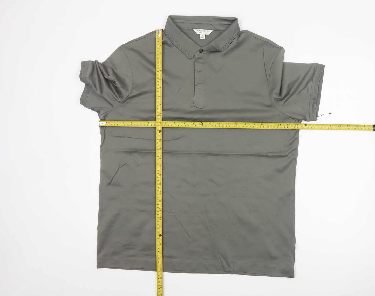 Autograph Men’s Grey XL Supima Cotton Short Sleeve Polo Shirt